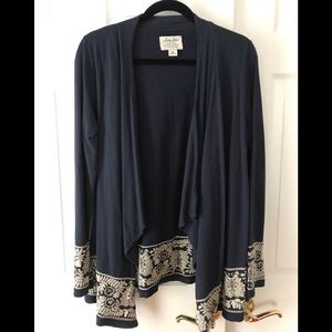 Lucky Brand, embroidered, open front cardigan!
